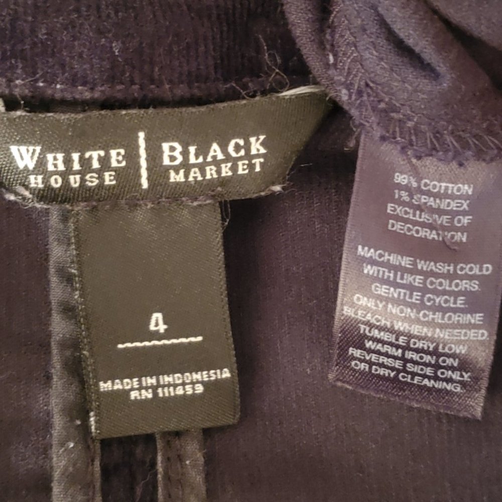WHBM Black Corduroy Peplum Blazer Size 4 - Picture 8 of 8